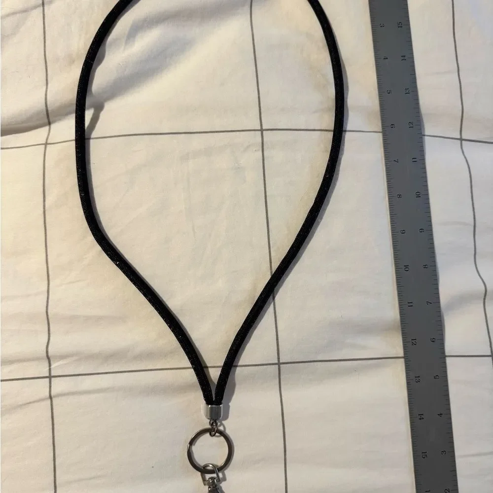 Black Lanyard with Silver Clasp